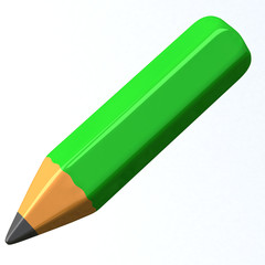 Green pencil icon 3d