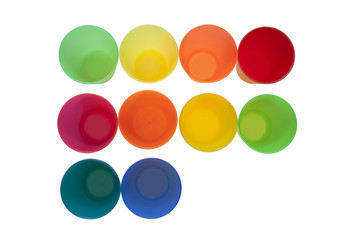 colorful plastic glasses