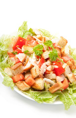 Caesar salad with salmon