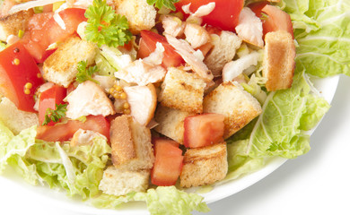 Caesar salad with salmon