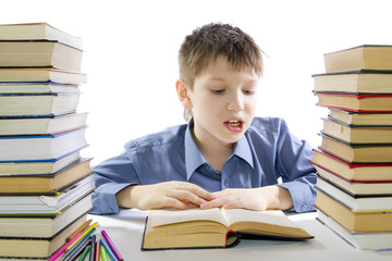 boy reading the book