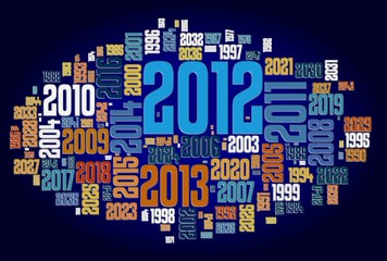 New year 2012 concept in number tag cloud