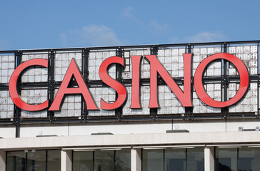 Fototapeta premium Casino sighboard at the building