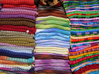 Stacked woolen garments