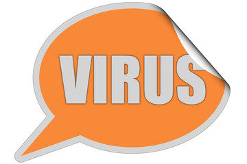 SP-Sticker orange curl oben VIRUS
