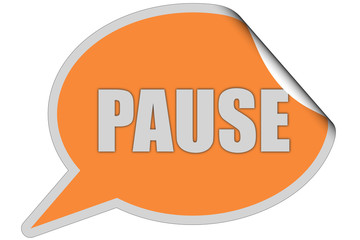 SP-Sticker orange curl oben PAUSE
