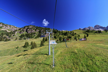Seggiovia - chairlift in Dolomites