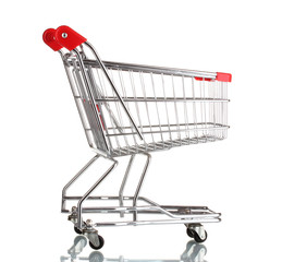 empty shopping cart isolated on white