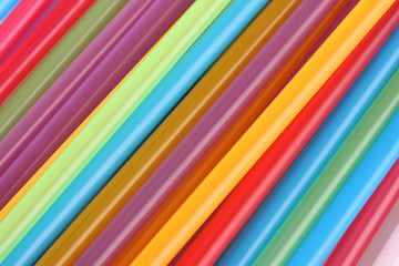 bright straws close up