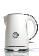 White electric kettle isolated on white