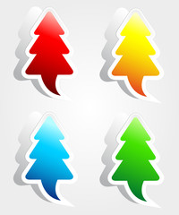 Obraz premium Set of labels - christmas trees