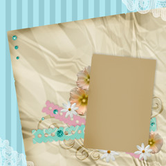 Vintage background with frames for photos and flowers
