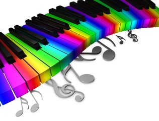 Colorful piano keys