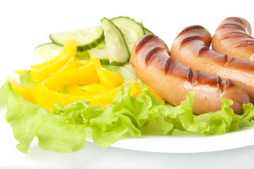 sausages on the grill