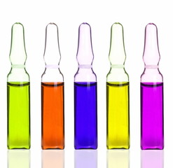 colorful collection medical ampoules