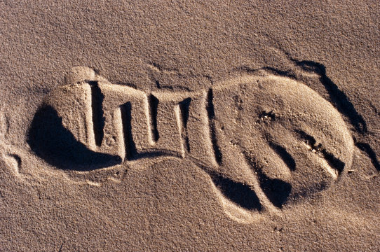 Footprint on sand