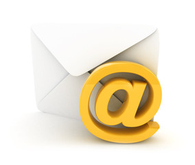 E-mail concept 3D rendered isolated