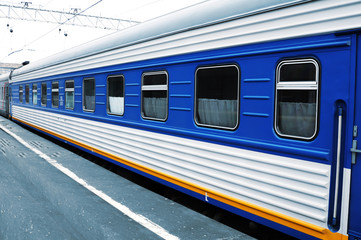 Arriving train on a platform