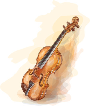 Violin. Vatercolor style.
