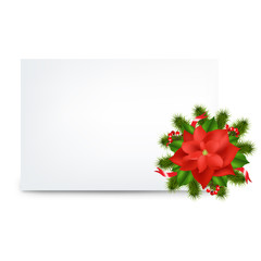 Blank Gift Tag And Pointsettia