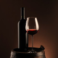 red wine, bottle and glass
