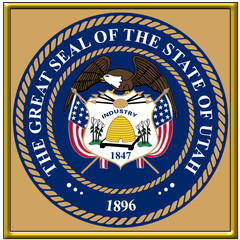 usa states city county utah seal coat emblem