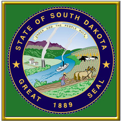 usa states city county south dakota seal coat emblem