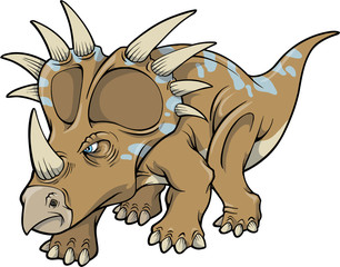 Vector Illustration of a Triceratops Dinosaur