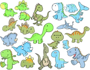 Foto op Plexiglas Cute Dinosaur Vector Illustration Design Set © Blue Foliage