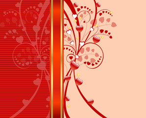 Valentine's day, red and rose banner or wrapping paper