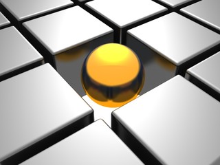 golden individual  ball in others metal chrome cubes
