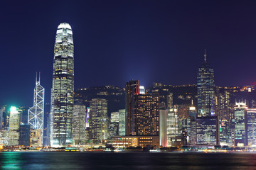 Fototapeta premium Noc w Hongkongu