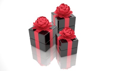 Three exclusive gift for a glossy white background.