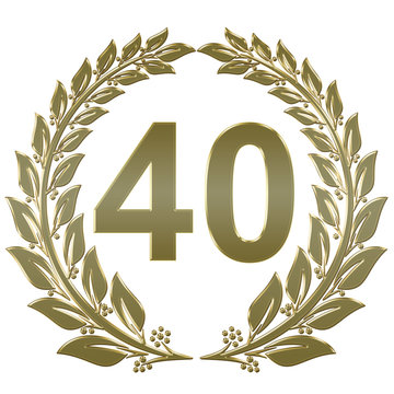 Lorbeerkranz geschlossen Gold - 40