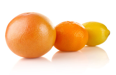 ripe citrus fruit isolated on white background