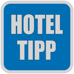Sticker blau quadrat oc HOTEL TIPP