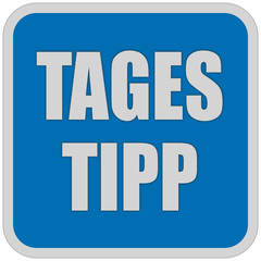 Sticker blau quadrat oc TAGES TIPP