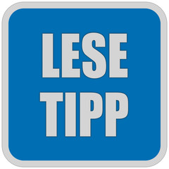Sticker blau quadrat oc LESE TIPP