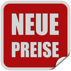 Sticker rot quadrat curl unten NEUE PREISE