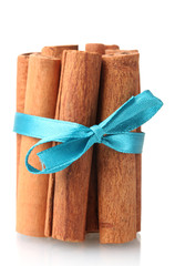 Cinnamon sticks isolated on white