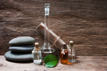 Fototapeta na wymiar Vials with essential oils