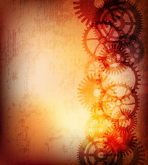 grungy banner with gears. eps10