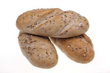 Tasty and crisp baguette isolated on white