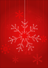 Naklejka na ściany i meble red christmas snowflake