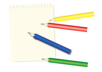 color pencil and notepad