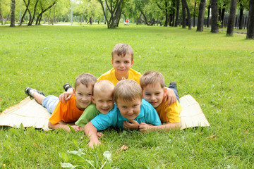 Group of children in the park