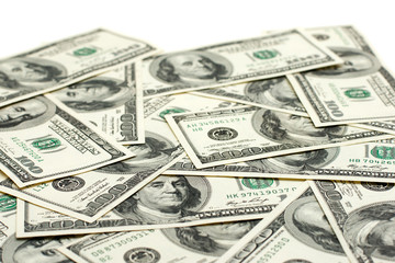stack of one hundred dollar bills U.S.