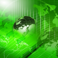 Global financial color charts and graphs