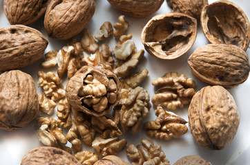 NOCI SGUSCIATE SU SFONDO BIANCO