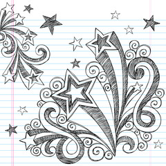 Back to School Sketchy Doodle Stars Vector Design Elements